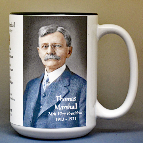 Thomas Marshall, US Vice President biographical history mug.