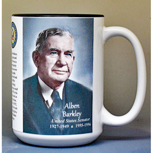 Alben Barkley, US Senator biographical history mug.