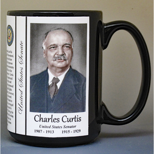 Charles Curtis, US Senator biographical history mug.