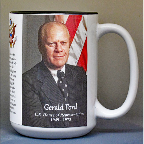 Gerald Ford, US House of Representatives biographical history mug.