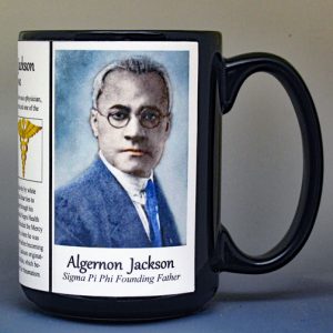 Algernon Jackson, physician, surgeon, author and founder of Sigma Pi Phi, biographical history mug.