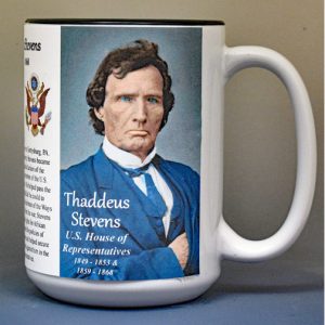 Thaddeus Stevens, US Representative biographical history mug.