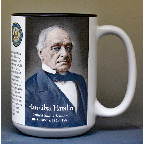 Hannibal Hamlin, US Senator biographical history mug.