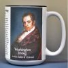Washington Irving, American author biographical history mug.