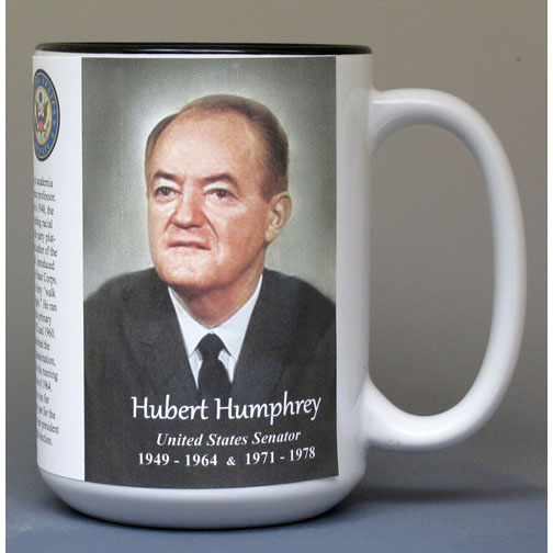 Hubert H. Humphrey, US Senator biographical history mug.