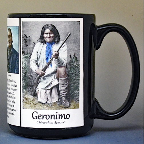 Geronimo, Native American leader biographical history mug.