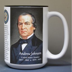 Andrew Johnson, US Senator biographical history mug.
