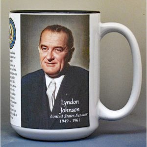 Lyndon B. Johnson, US Senator biographical history mug.