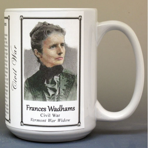 Frances Wadhams, US Civil War Union civilian biographical history mug.
