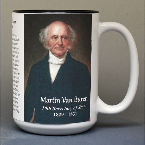 Martin Van Buren, US Secretary of State biographical history mug.