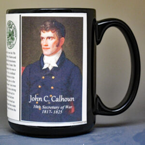 John C. Calhoun, US Secretary of War biographical history mug.