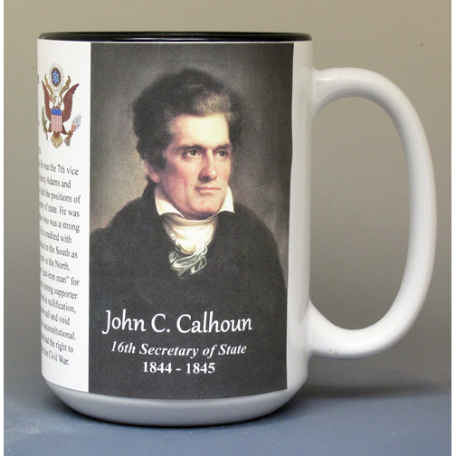 John C. Calhoun, US Secretary of State biographical history mug.