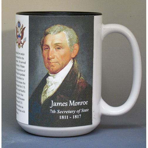 James Monroe, US Secretary of State biographical history mug.