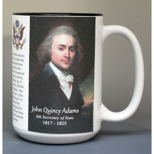 John Quincy Adams, US Secretary of State biographical history mug.