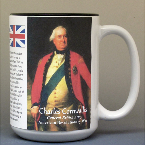 Charles Cornwallis, American Revolutionary War biographical history mug.