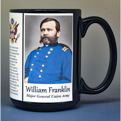 William Franklin, Major General Union Army, US Civil War biographical history mug.