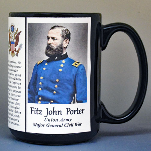 Fitz John Porter, Union Army, US Civil War biographical history mug.