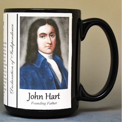 John Hart, Declaration of Independence signatory biographical history mug.