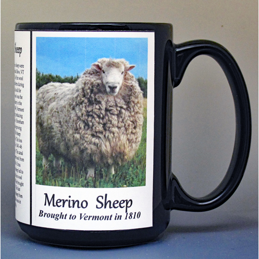 Merino Sheep, Vermont biographical history mug.