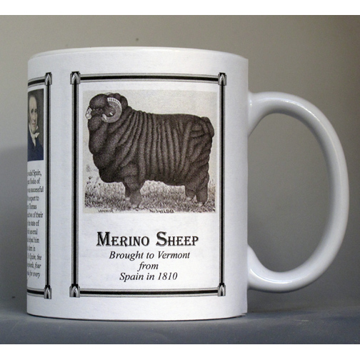 Merino Sheep Vermont history mug.