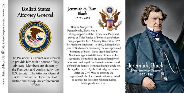 Jeremiah Black, US Attorney General biographical history mug tri-panel.