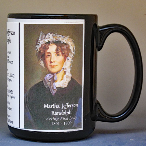 Martha Jefferson Randolph, White House Hostess biographical history mug.