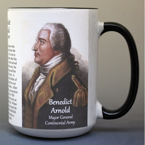 Benedict Arnold, Revolutionary War biographical history mug.