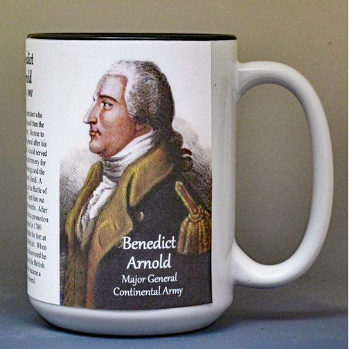 Benedict Arnold, Revolutionary War biographical history mug.