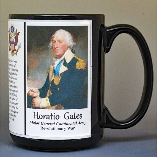 Horatio Gates, American Revolutionary War biographical history mug.