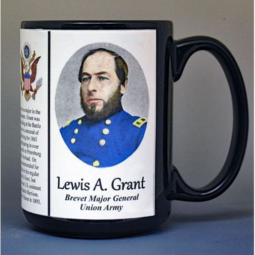 Lewis A. Grant, Medal of Honor, Union Army, US Civil War biographical history mug.