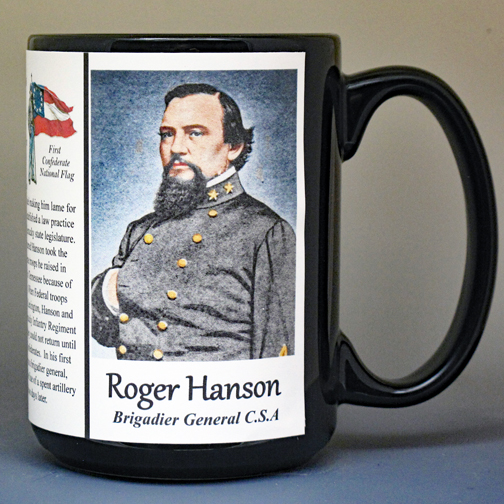 Roger Hanson, US Civil War biographical history mug.