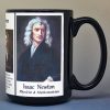 Isaac Newton, scientist and inventor biographical history mug.