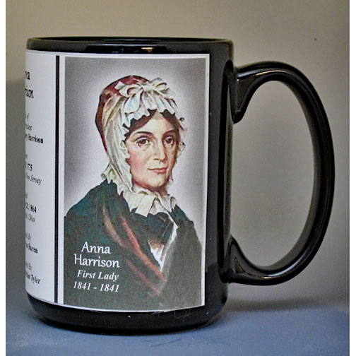 Anna Harrison, US First Lady biographical history mug.