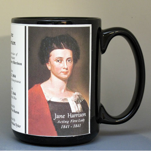 Jane Harrison, White House Hostess biographical history mug.