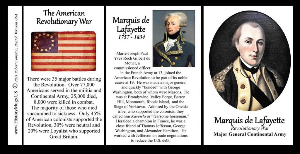 de Lafayette, Marquis - Revolutionary War - HistoryMugs.us