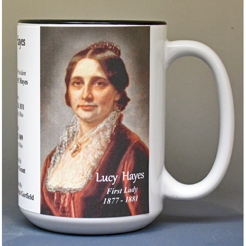 Lucy Hayes, US First Lady biographical history mug.