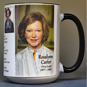 Rosalyn Carter, US First Lady biographical history mug.