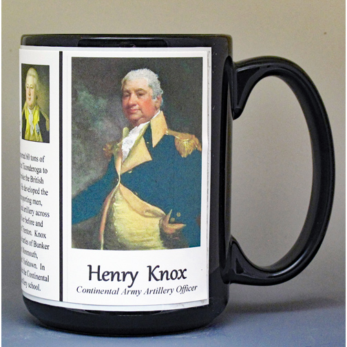 Henry Knox, American Revolutionary War biographical history mug.
