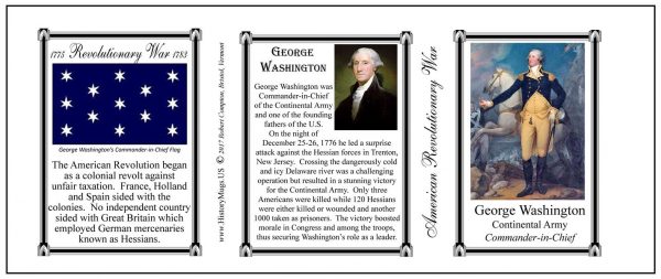 George Washington Revolutionary War history mug tri-panel.