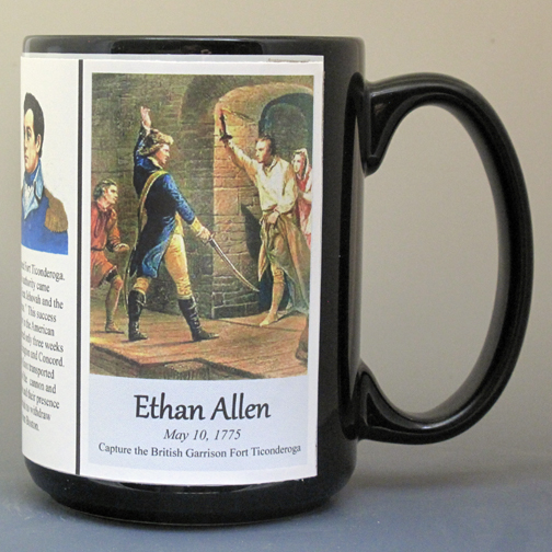 Ethan Allen, Fort Ticonderoga biographical history mug.