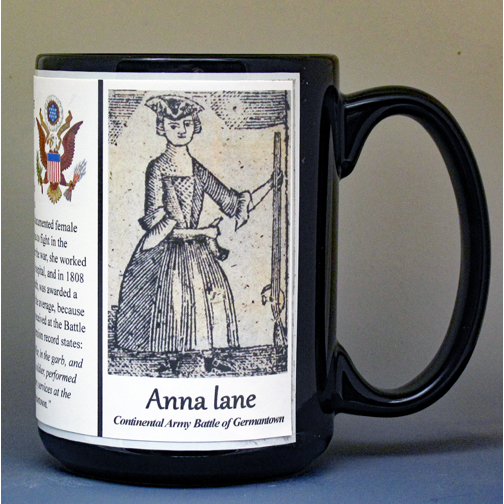 Anna Maria Lane, Revolutionary War history mug.