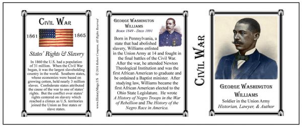 George Washington Williams Civil War history mug tri-panel.