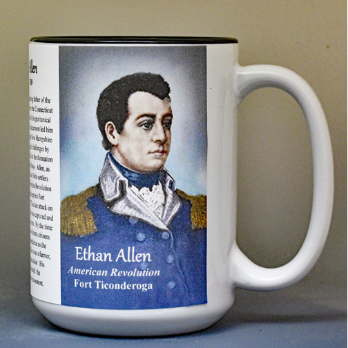 Ethan Allen, Fort Ticonderoga biographical history mug.
