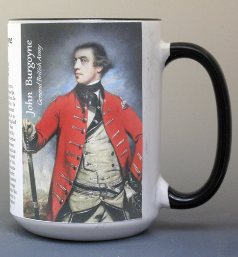 John Burgoyne, Fort Ticonderoga biographical history mug.