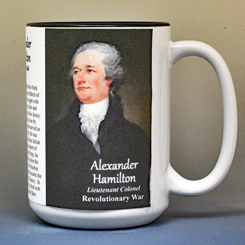 Alexander Hamilton, American Revolutionary War biographical history mug.