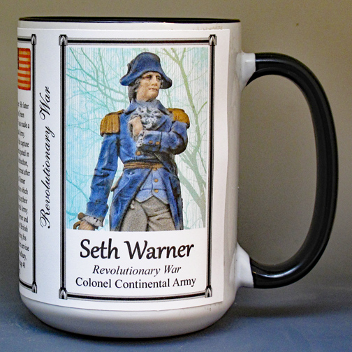 Seth Warner, American Revolutionary War biographical history mug.