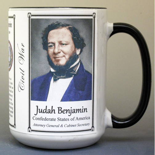 Judah Benjamin, Civil War Confederate biographical history mug.