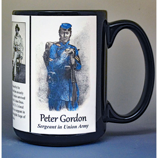 "Whipped Peter" Gordon, Union Army, US Civil War biographical history mug.