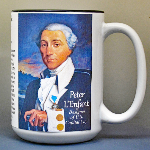 Peter Charles L'Enfant, architect & military engineer biographical history mug.