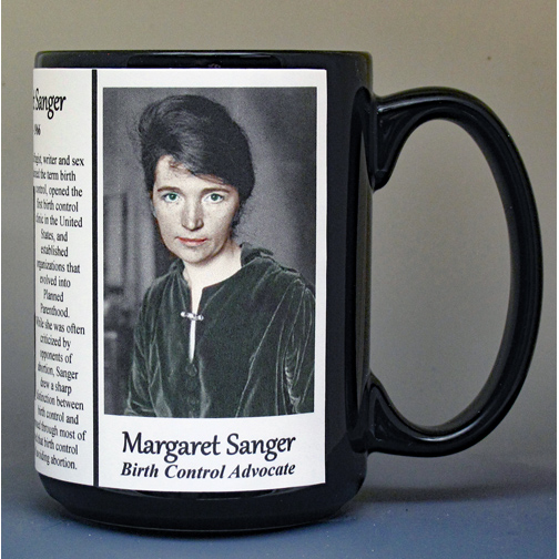 Margaret Sanger Suffragette biographical history mug.
